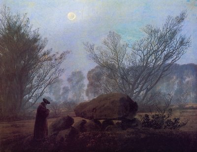 Spaziergang in der Dämmerung (Mann, der einen Megalith betrachtet) von Caspar David Friedrich